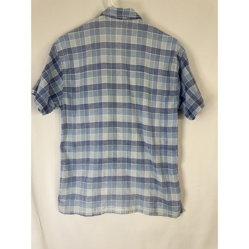 Christine Parker Blue Plaid ButtonDown Shirt Size M UGC Short Sleeve Lightweight - Picture 4 of 6